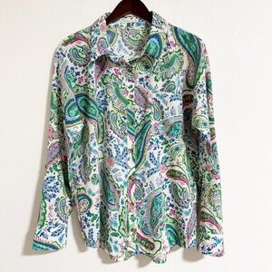 Staccato Floral Paisley Button Up Blouse